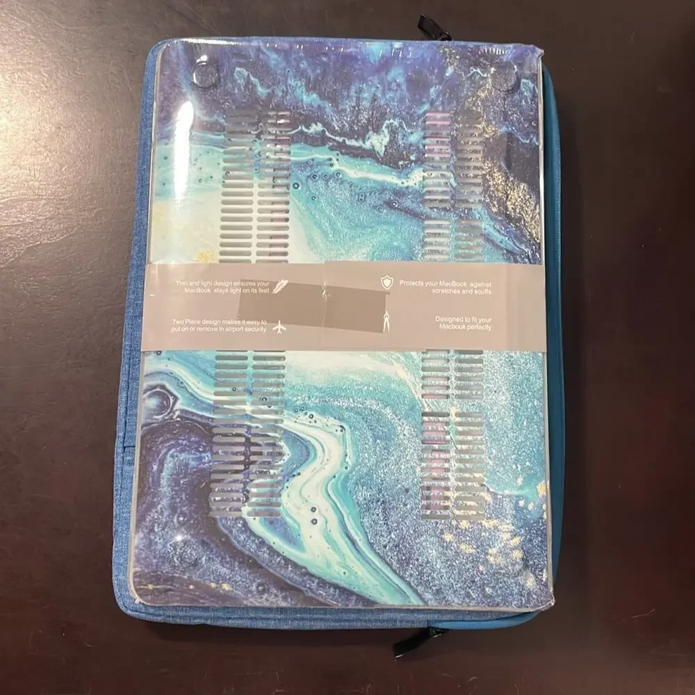 MacBook Air 13” shell and blue soft case